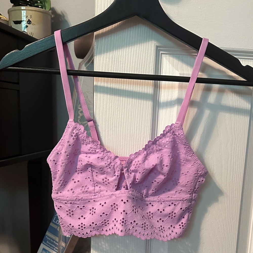 Colsie Eyelet Bralette in Light Purple